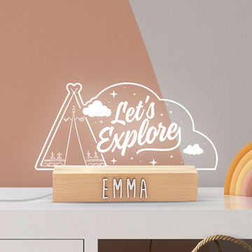 LAMPARA SOBREMESA PERSONALIZABLE LETS EXPLORE