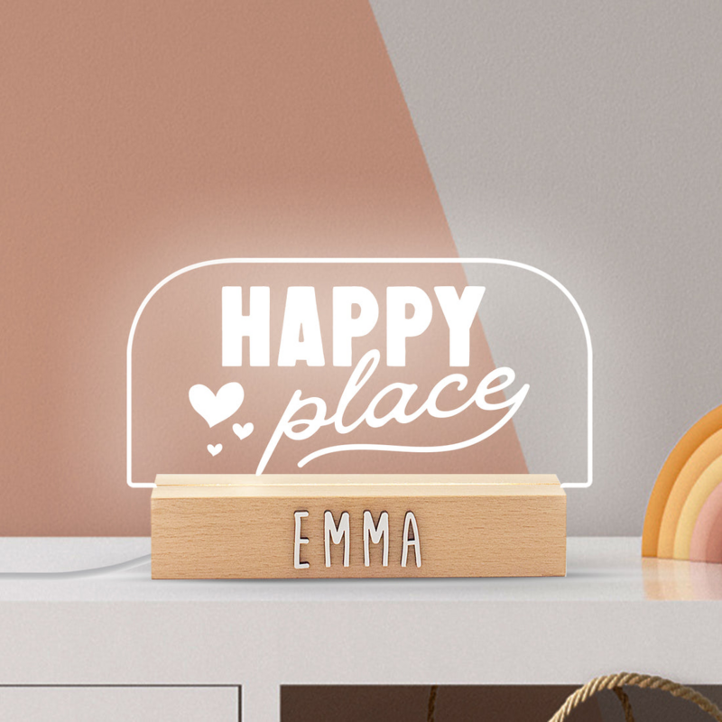 LAMPARA SOBREMESA PERSONALIZABLE HAPPY PLACE