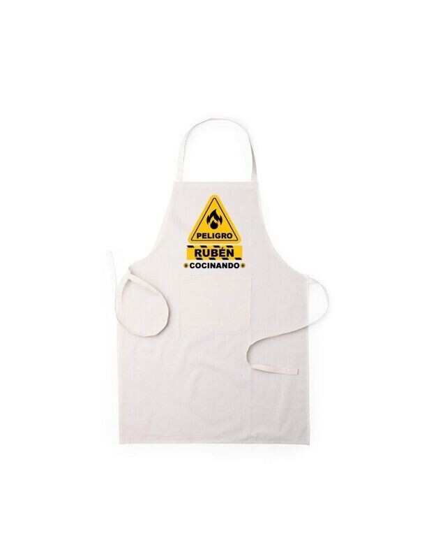 DELANTAL PELIGRO PERSONALIZADO