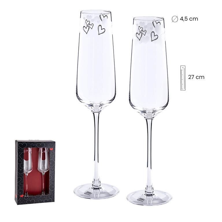 SET 2 COPAS CAVA CORAZONES MATE
