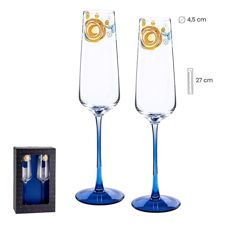 SET 2 COPAS CAVA NOCHE ESTRELLADA
