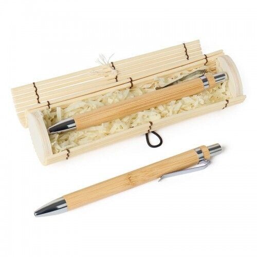 BOLIGRAFO MADERA EN CAJA DE BAMBU