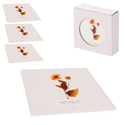 JUEGO DE 4 POSAVASOS CERAMICA ROSEMARY JUEGO DE 4 POSAVASOS CERAMICA ROSEMARY
