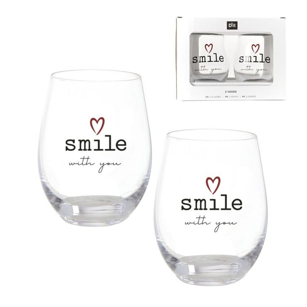 JUEGO DE 2 VASOS SMILE WITH LOVE