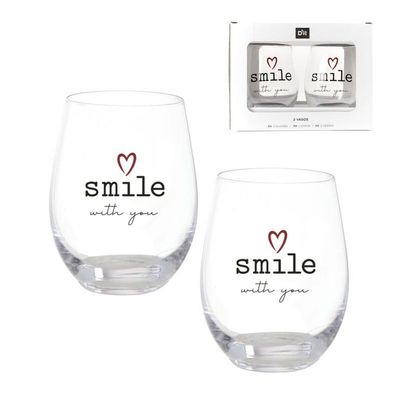 JUEGO DE 2 VASOS SMILE WITH LOVE