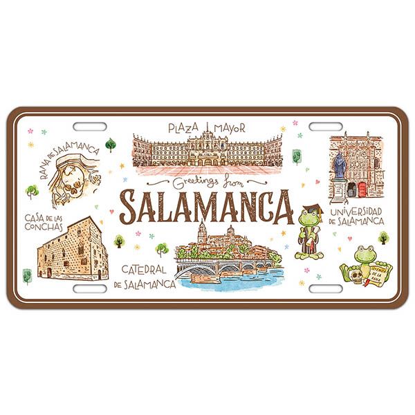 PLACA METALICA SALAMANCA ACUARELA