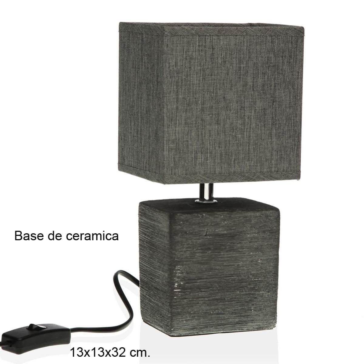 LAMPARA CERAMICA CUBO NEGRA