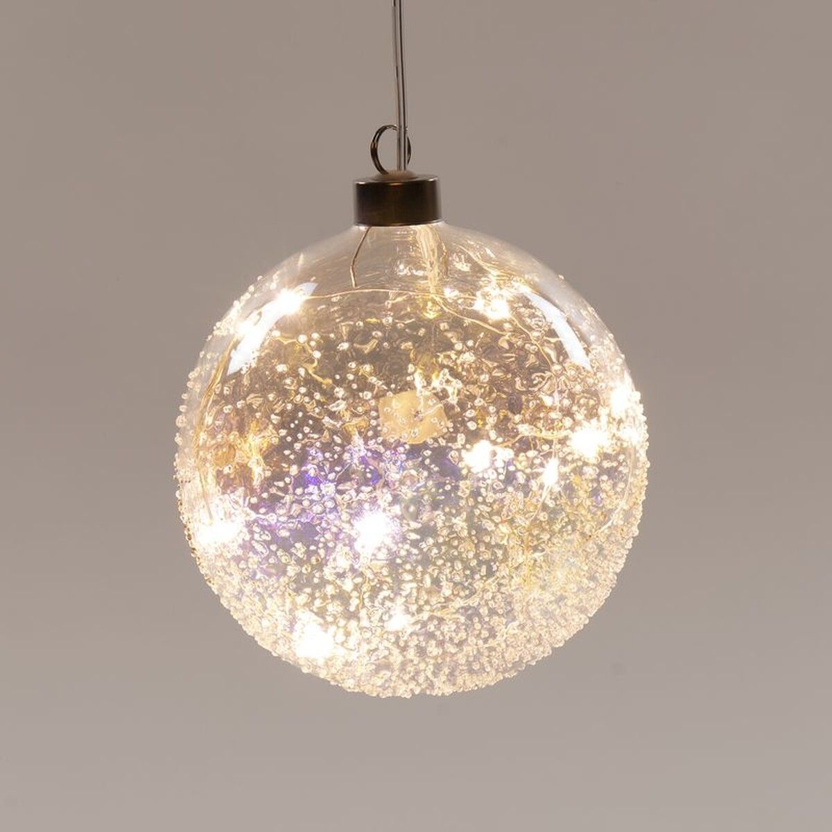 BOLA CRISTAL 12CM CON LUZ ORNAMENTADA