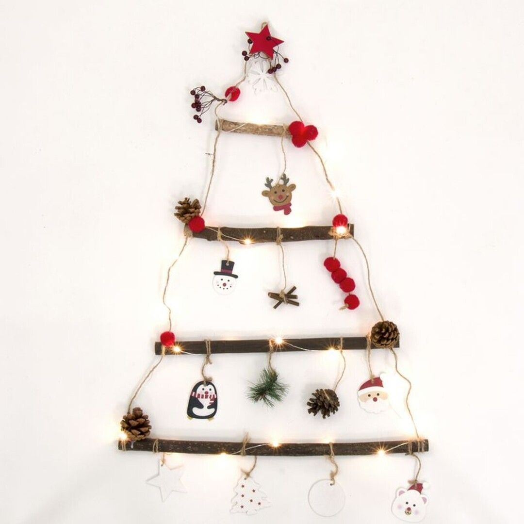 ARBOL PARA COLGAR DE MADERA CON LEDS