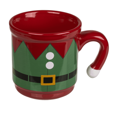 TAZA DE GRES CON MOTIVO NAVIDEÑO, Modelo: Elfo