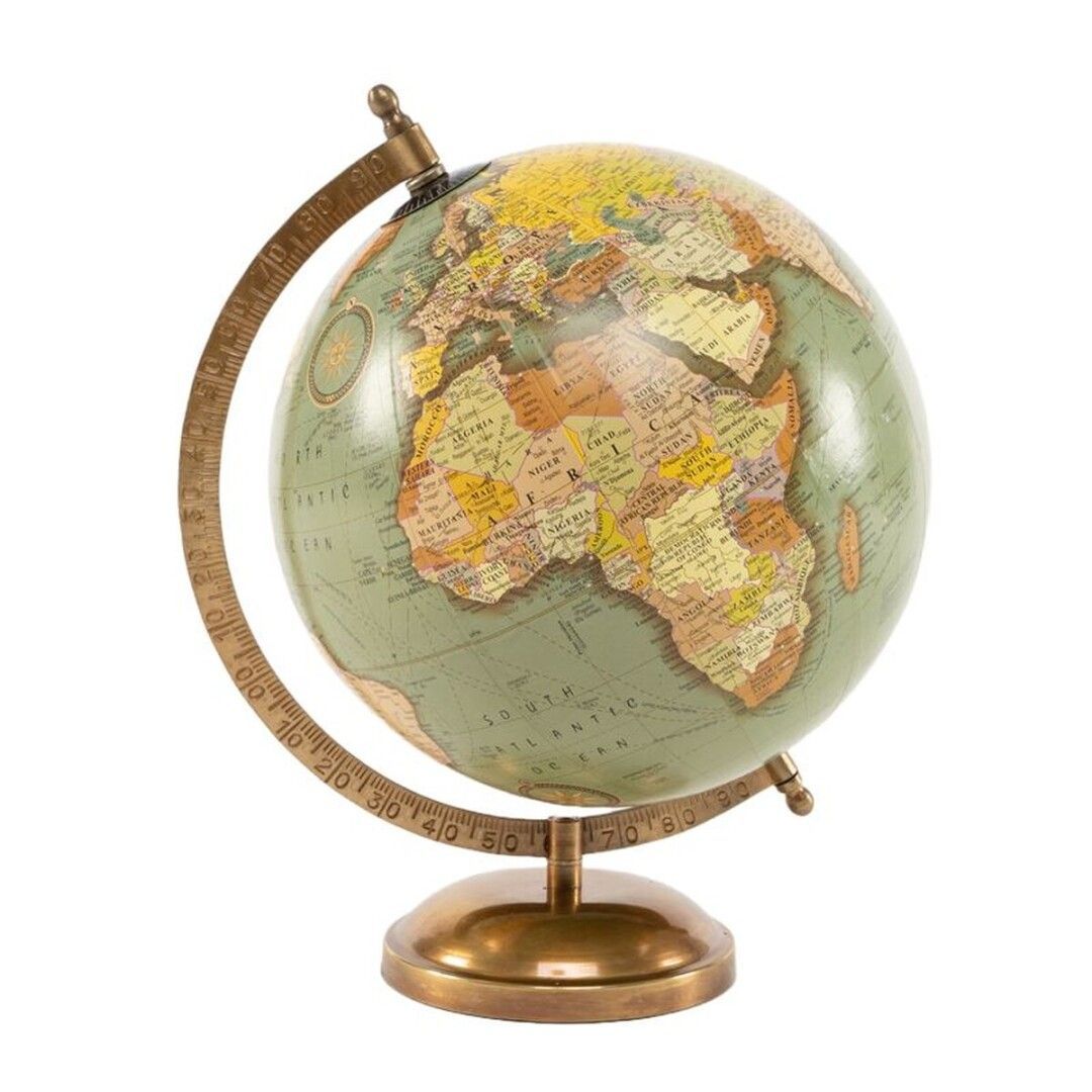 BOLA DEL MUNDO PIE METAL VINTAGE