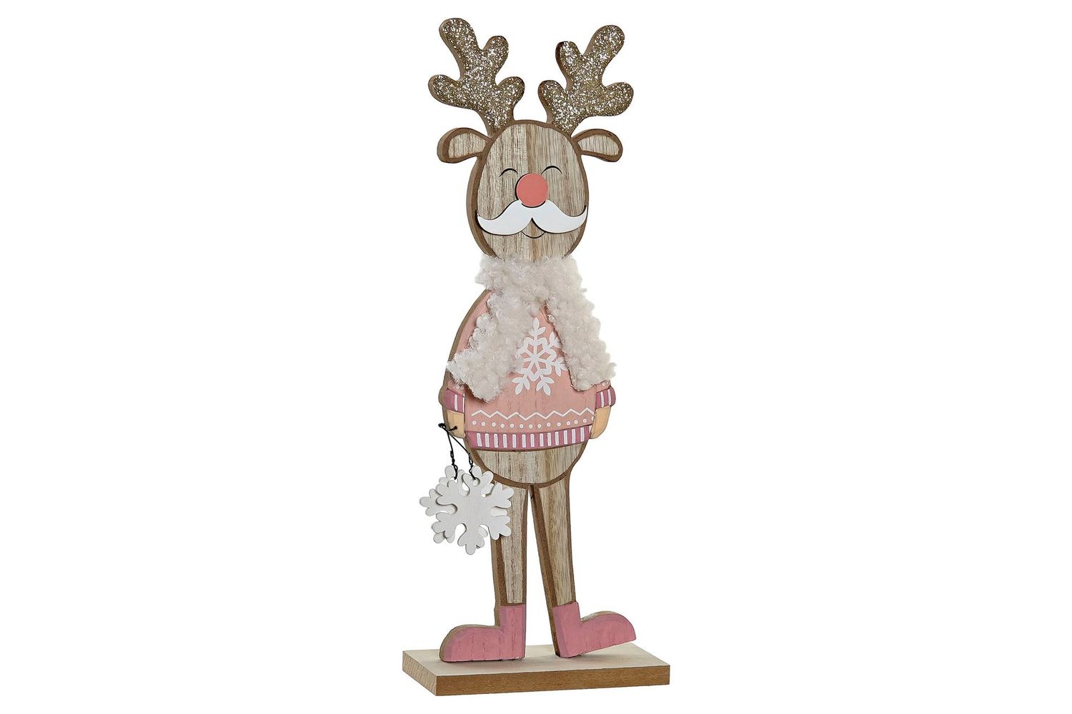 DECORACION MADERA POLIESTER RENO ROSA