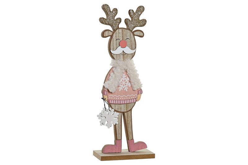 DECORACION MADERA POLIESTER RENO ROSA