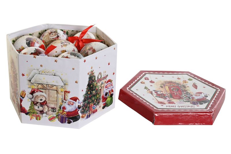 BOLA DECORACION SET 14 PVC ROJO