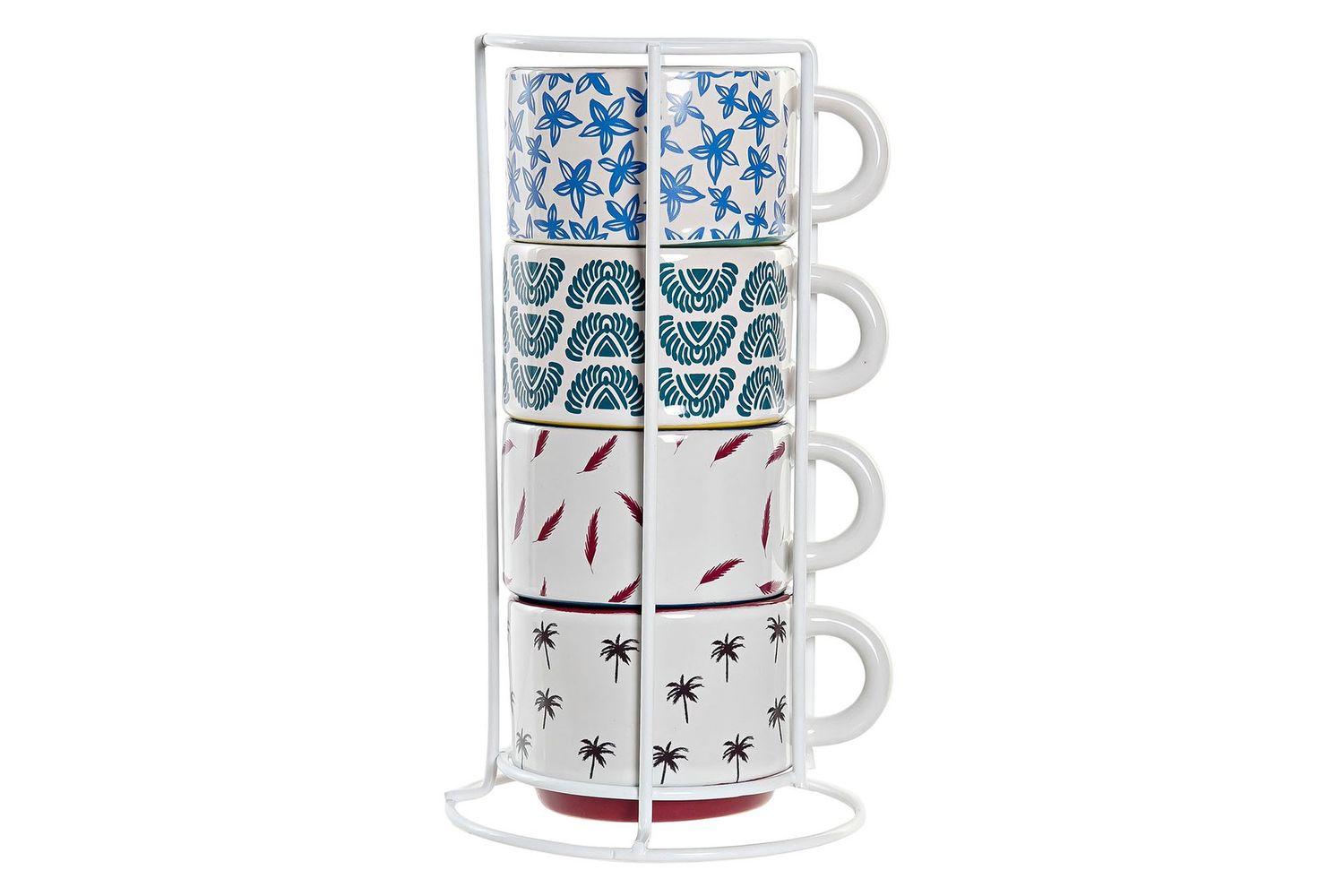 CAFE SET 4 GRES METAL
