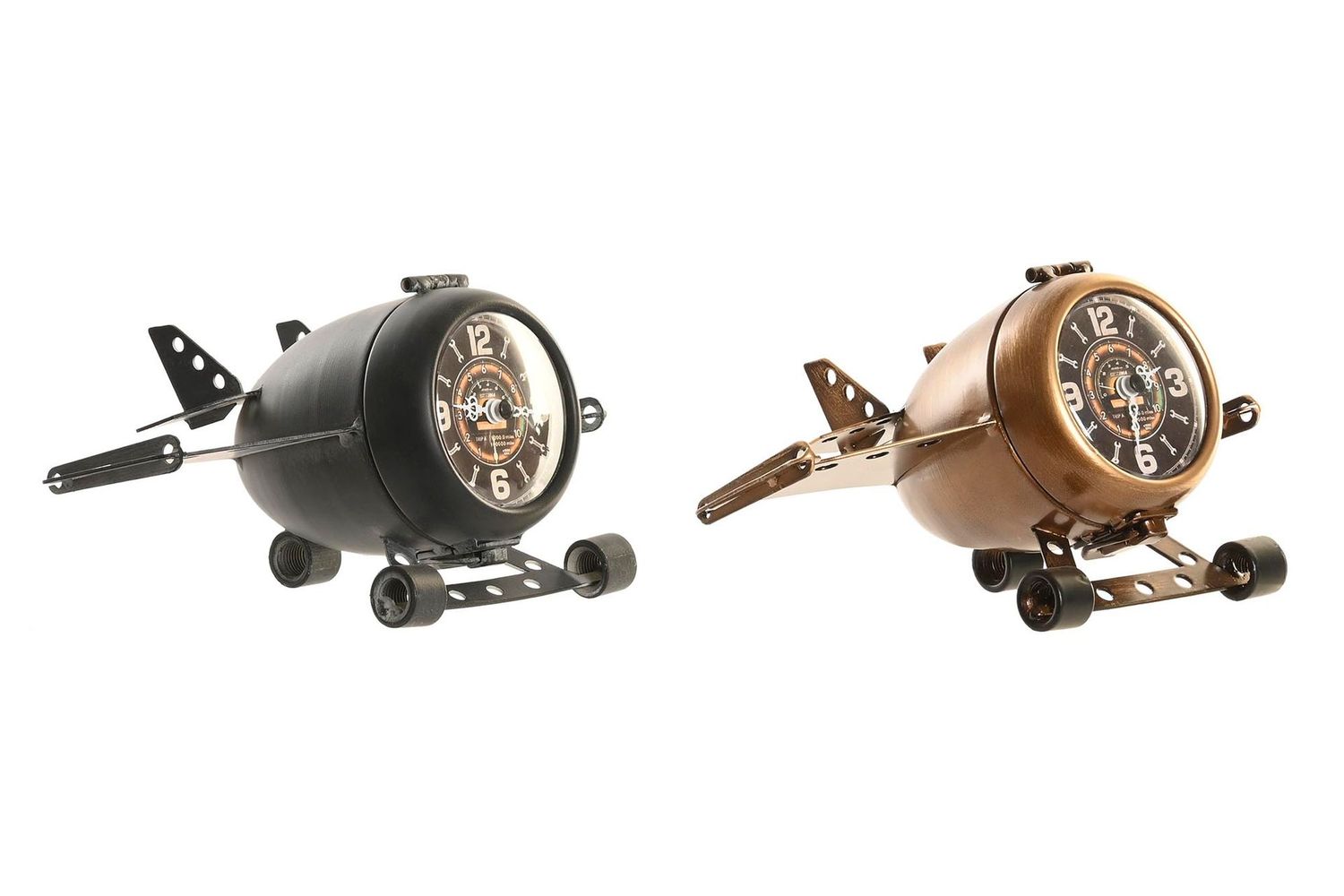 RELOJ SOBREMESA HIERRO AVION