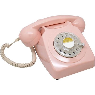 TELEFONO VINTAGE 70s GIRATORIO ROSA