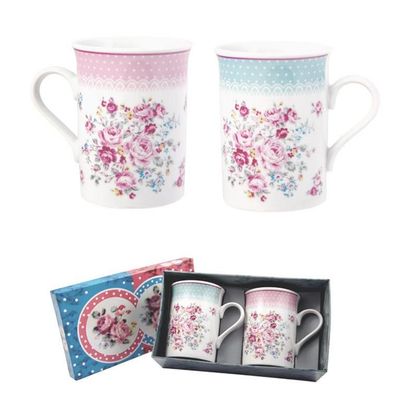 SET 2 MUGS AZUL Y ROSA