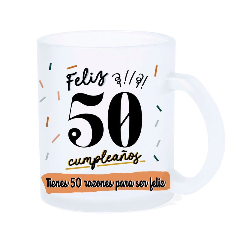 TAZA LED FELIZ 50 CUMPLEAÑOS