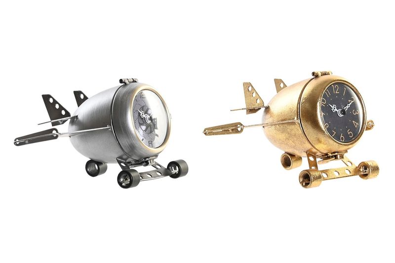 RELOJ SOBREMESA HIERRO AVION