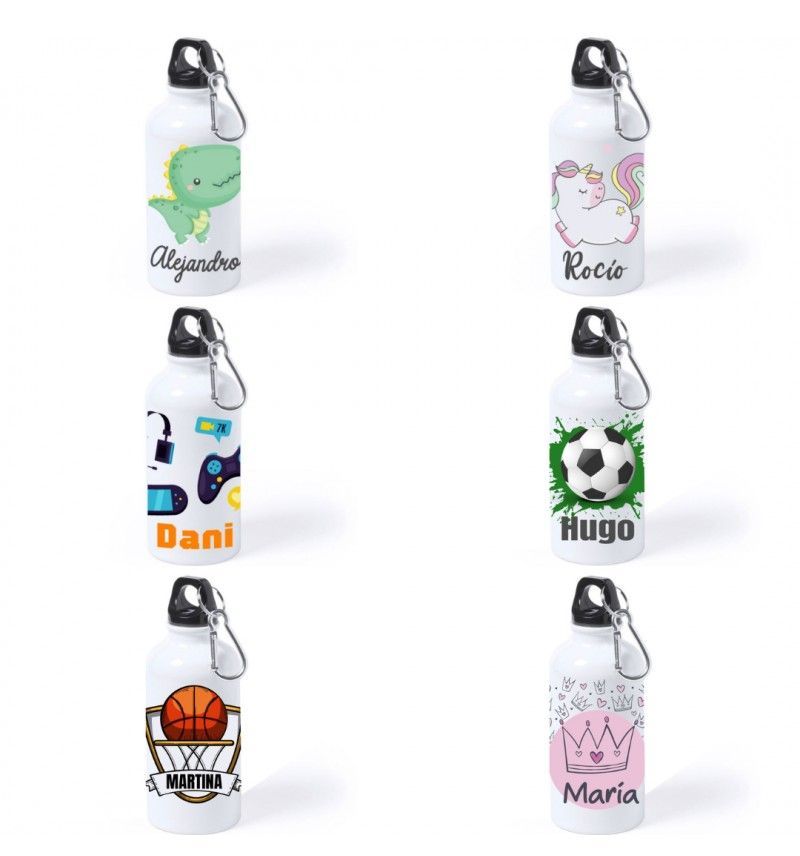 BOTELLA DIBUJO Y NOMBRE PERSONALIZADA
