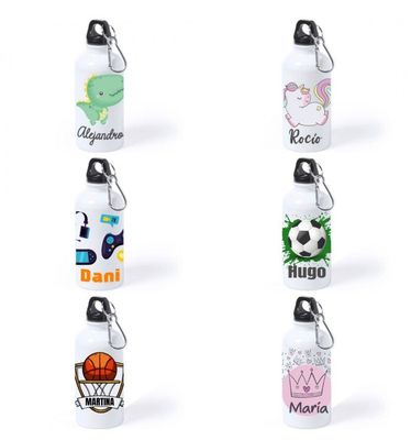 BOTELLA DIBUJO Y NOMBRE PERSONALIZADA