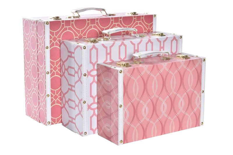 CAJA MALETA LIENZO MADERA