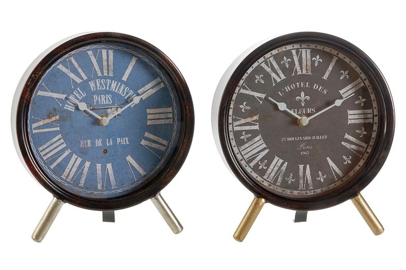 RELOJ SOBREMESA METAL CRISTAL