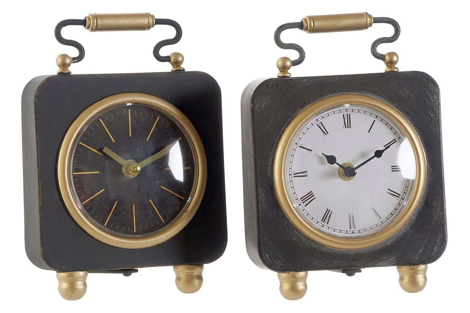 RELOJ SOBREMESA METAL CRISTAL