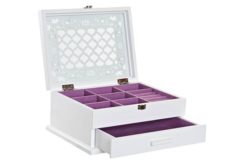 JOYERO MDF CRISTAL BLANCO JOYERO MDF CRISTAL BLANCO