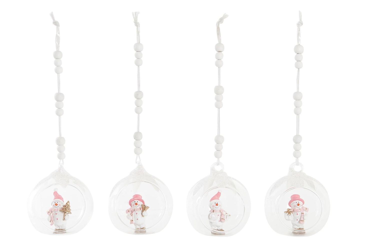 FIGURA RESINA CRISTAL MUÑECO DE NIEVE