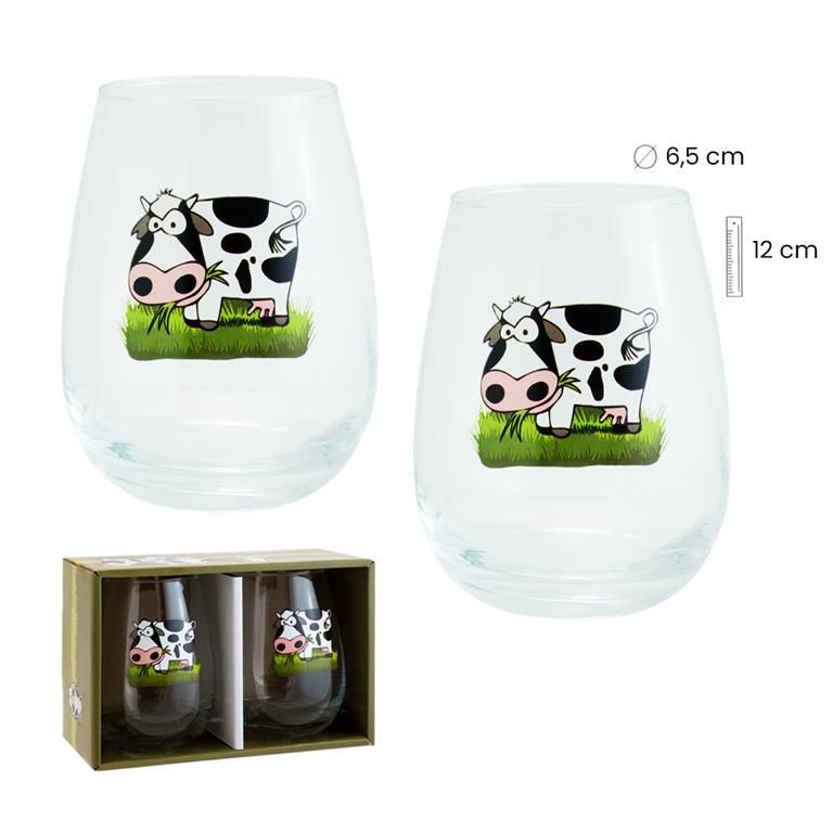 SET 2 VASOS VACA