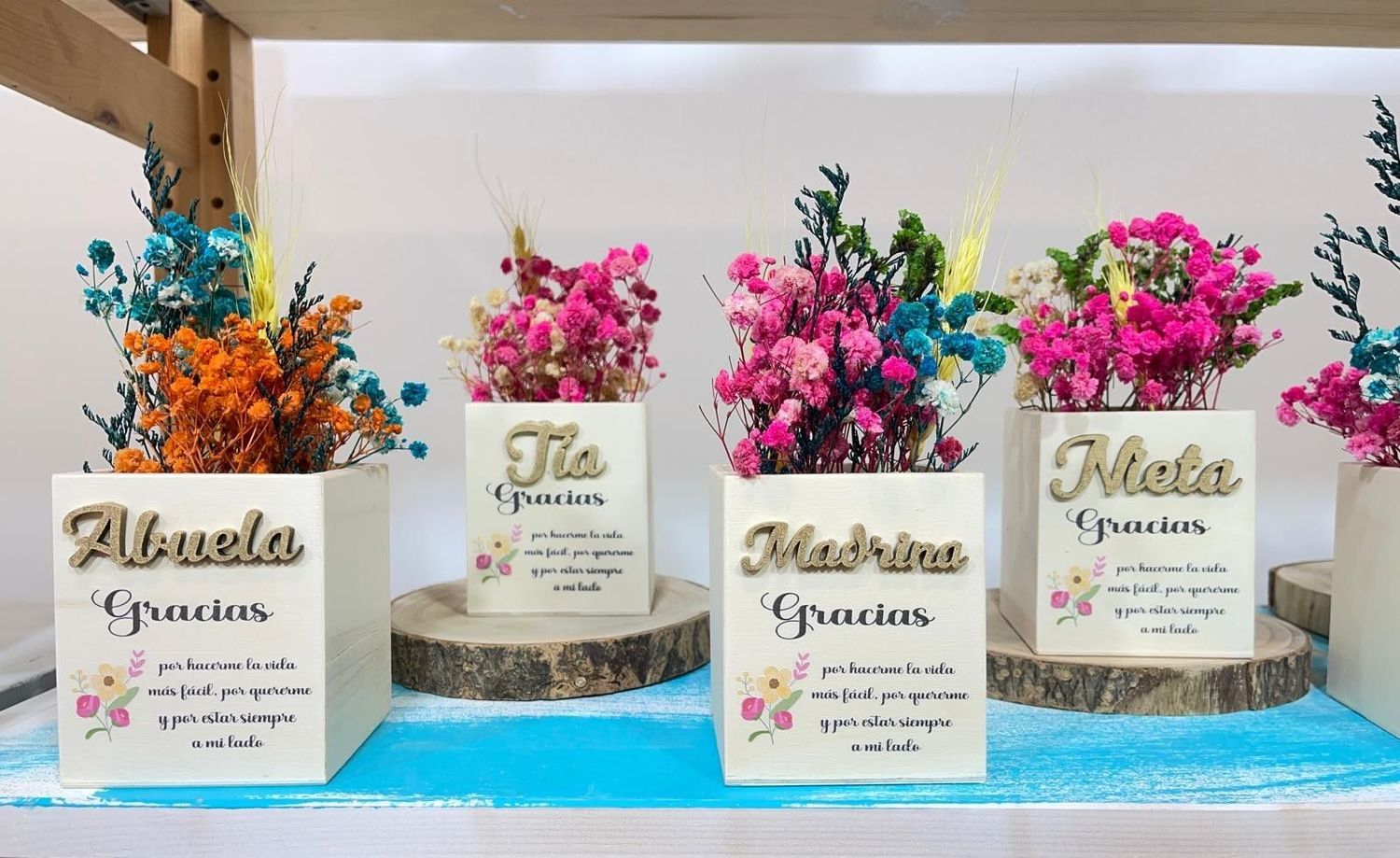 BOTE FLORES PRESERVADAS PARENTESCOS