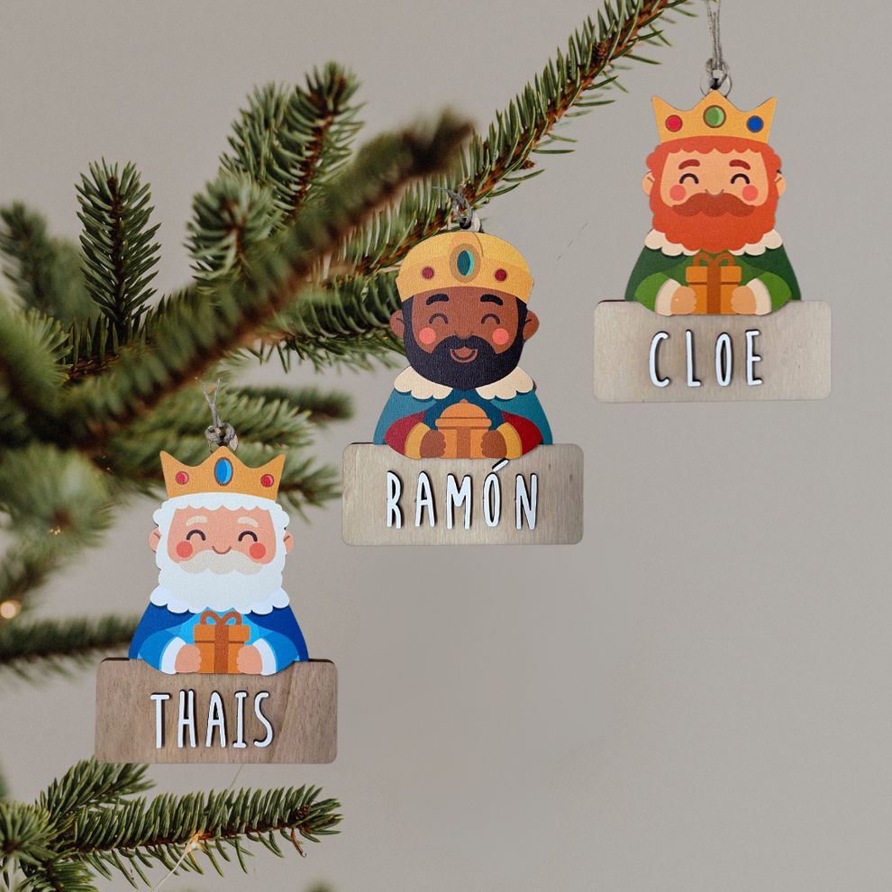 ADORNO DE NAVIDAD PERSONALIZADO REYES MAGOS