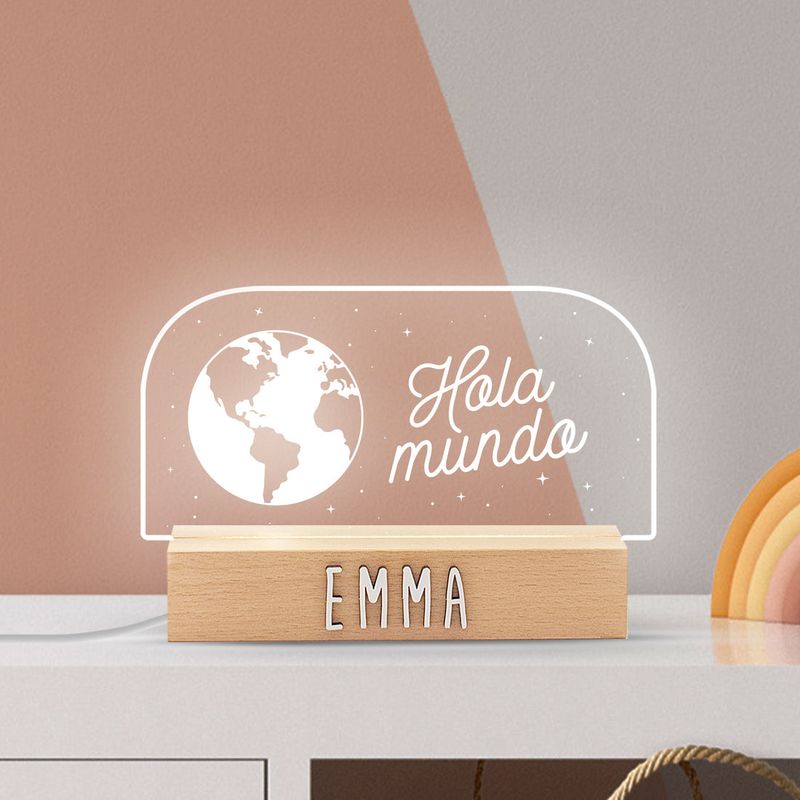 LAMPARA SOBREMESA PERSONALIZABLE MUNDO