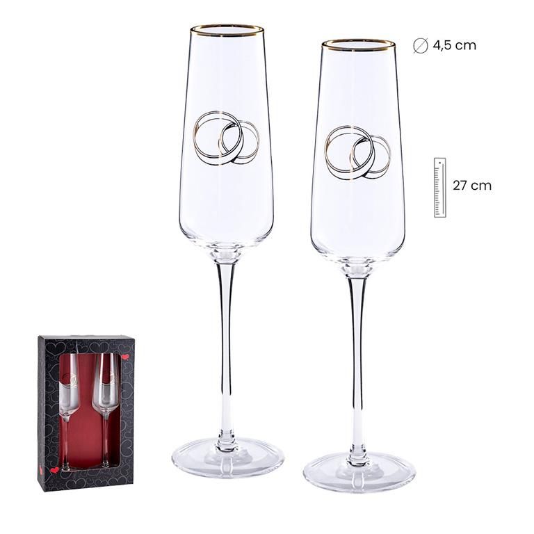 SET 2 COPAS CAVA ALIANZAS