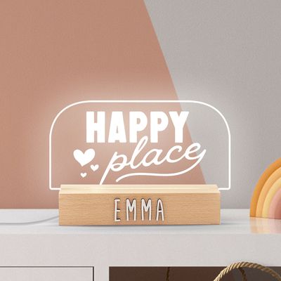 LAMPARA SOBREMESA PERSONALIZABLE HAPPY PLACE