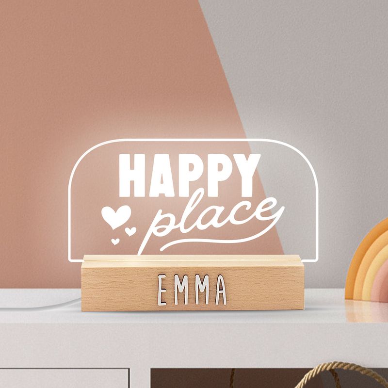 LAMPARA SOBREMESA PERSONALIZABLE HAPPY PLACE