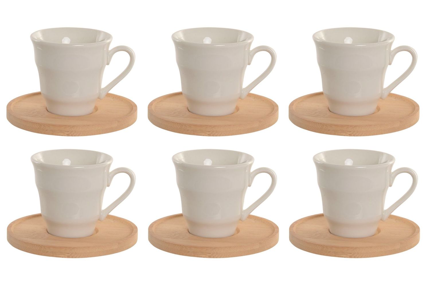 CAFE SET 6 PORCELANA BAMBU BLANCO