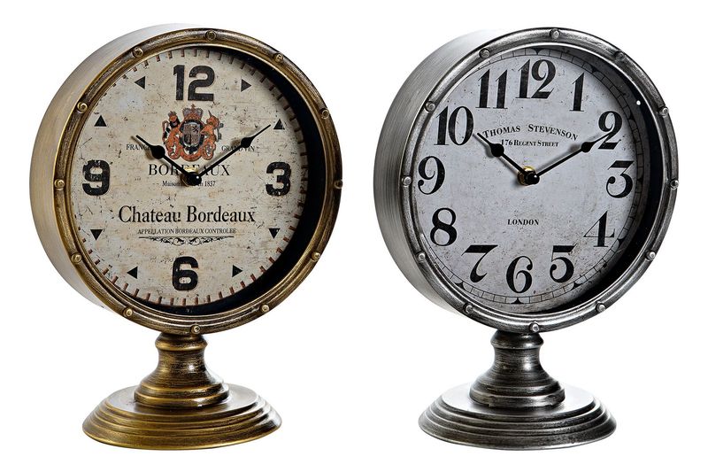 RELOJ SOBREMESA METAL CRISTAL