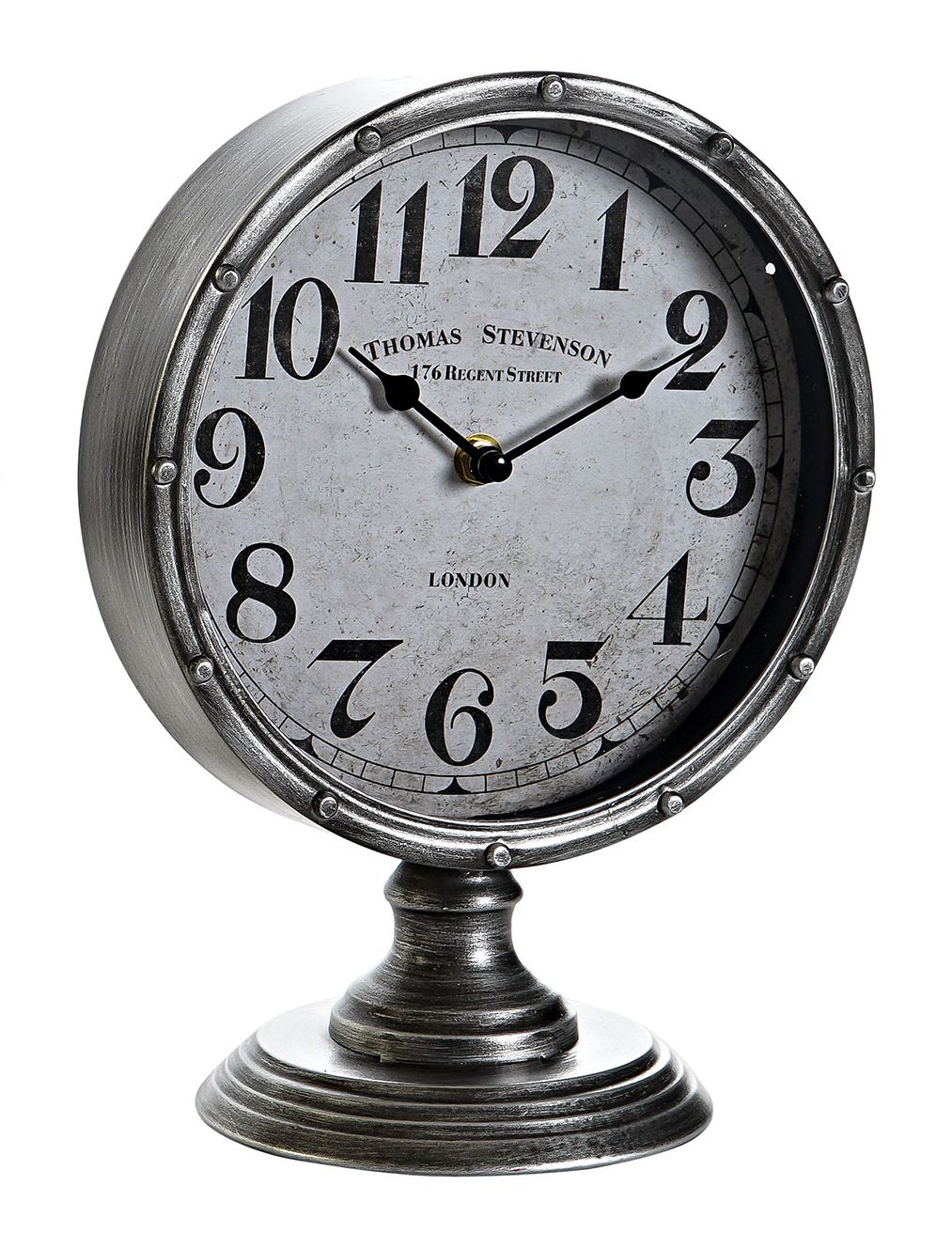 RELOJ SOBREMESA METAL CRISTAL, Color: Plateado