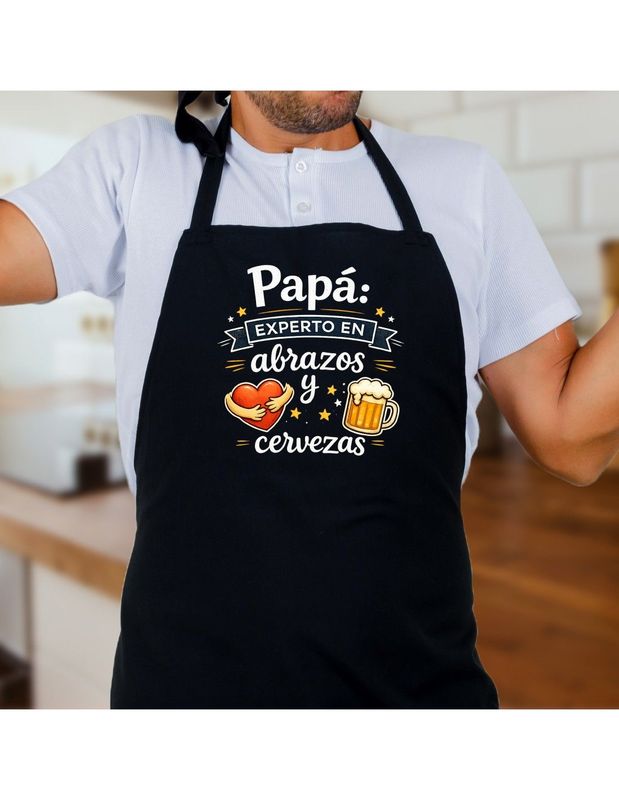 DELANTAL NEGRO PAPÁ EXPERTO
