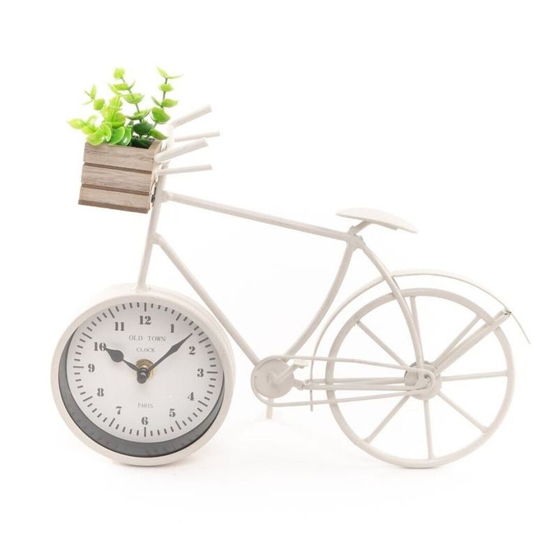 RELOJ SOBREMESA BICICLETA CREMA