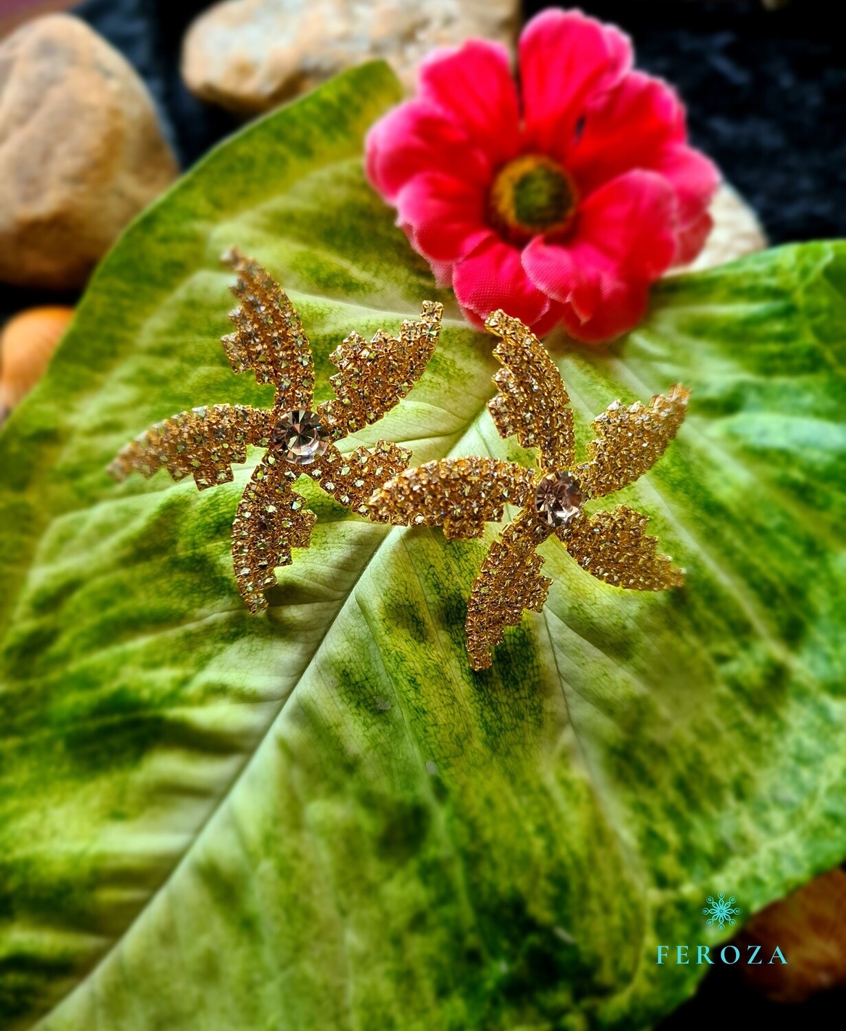 Stone Studded Petal Earring
