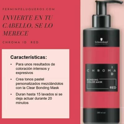 Schwarzkopf Chroma ID Mascarilla Bonding de color Intenso Red 280ml Schwarzkopf Chroma ID Mascarilla Bonding de color Intenso Red 280ml