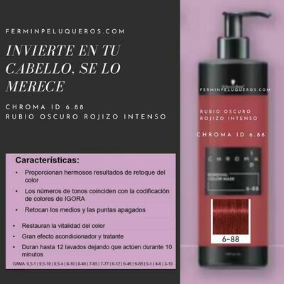 Schwarzkopf Chroma ID Mascarilla Bonding de color Rubio Oscuro Rojo Intenso 6-88 500ml Schwarzkopf Chroma ID Mascarilla Bonding de color Rubio Oscuro Rojo Intenso 6-88 500ml