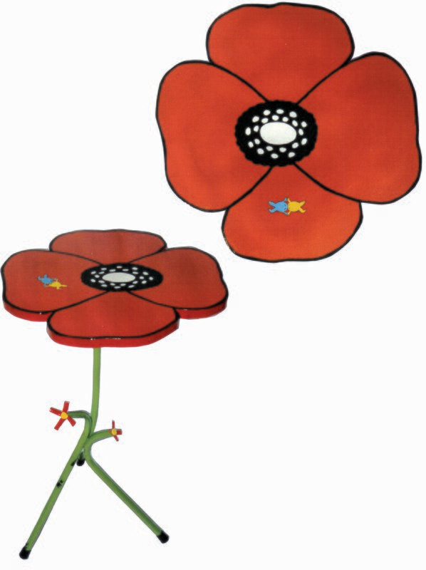 Bloementafeltje rode klaproos