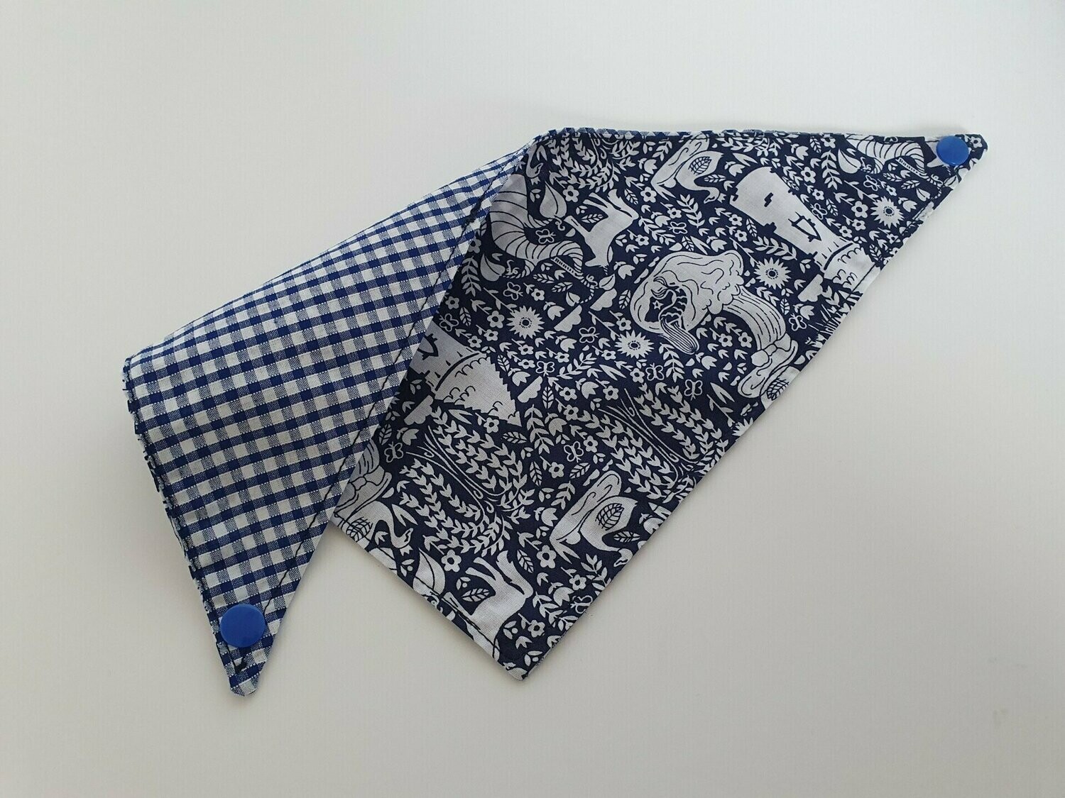 Blue Cotton Print - 14" Neck