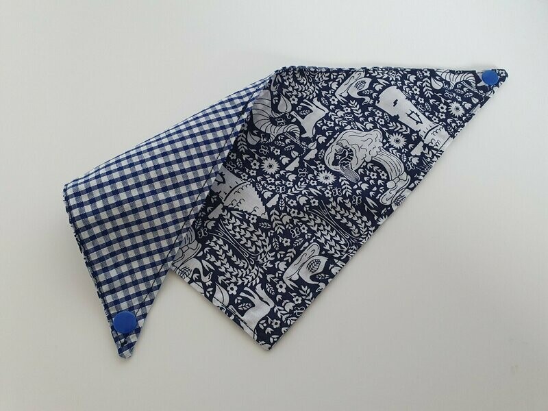 Blue Cotton Print - 14" Neck