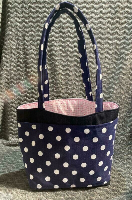 Navy Polka Dot Tote Bag